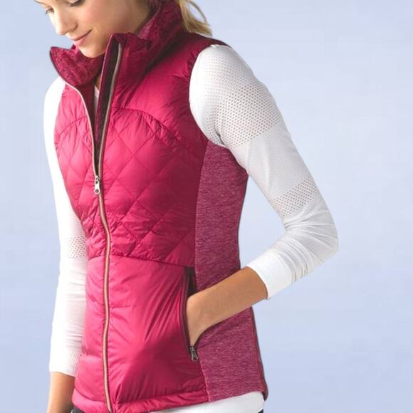 Lululemon Down For A Run Vest in Berry Rumble - Size 8 - Picture 1 of 9
